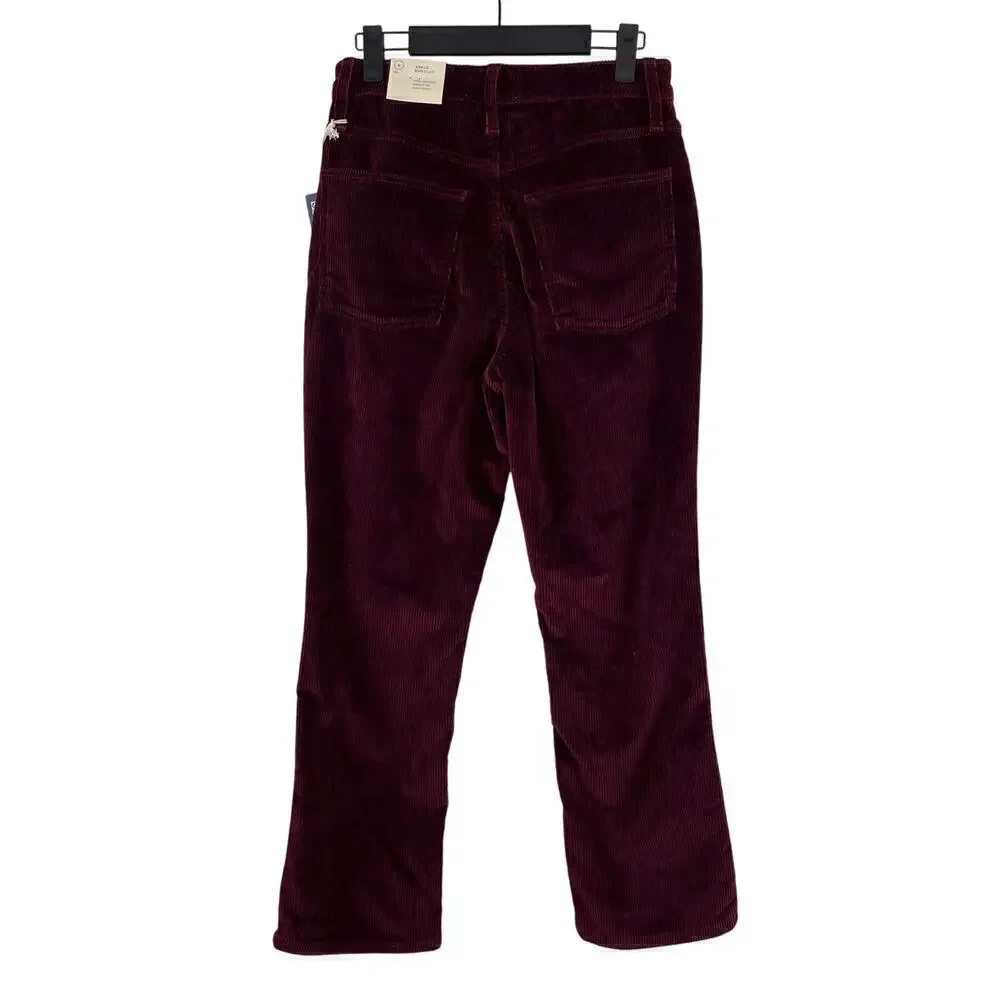 NWT Universal Thread Cherry Red High Rise Ankle Bootcut Corduroy Pants Size 6